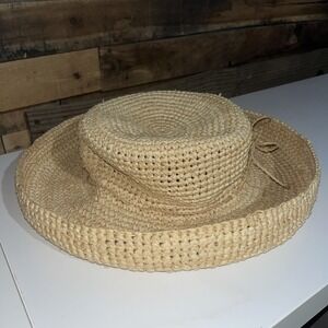Toucan Collection New York 100% Natural Straw Hat Honey Color With Tied String